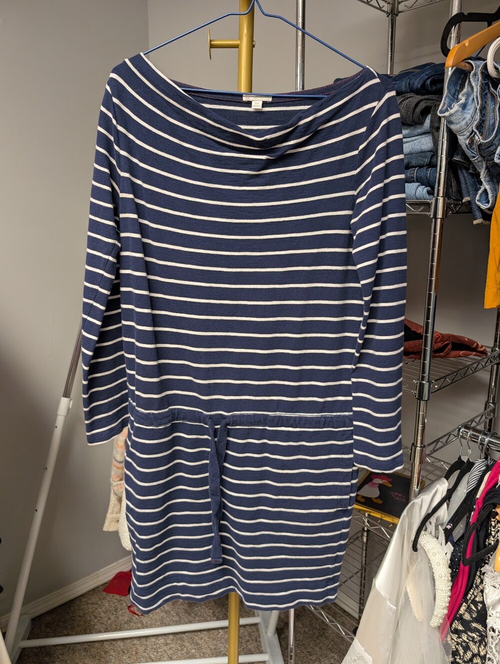 Gap cotton striped dress small